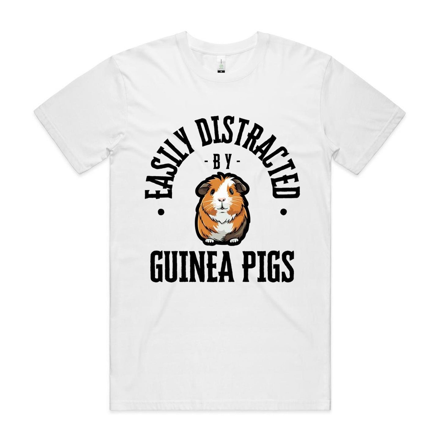 guinea pig tshirt, white, organic cotton.