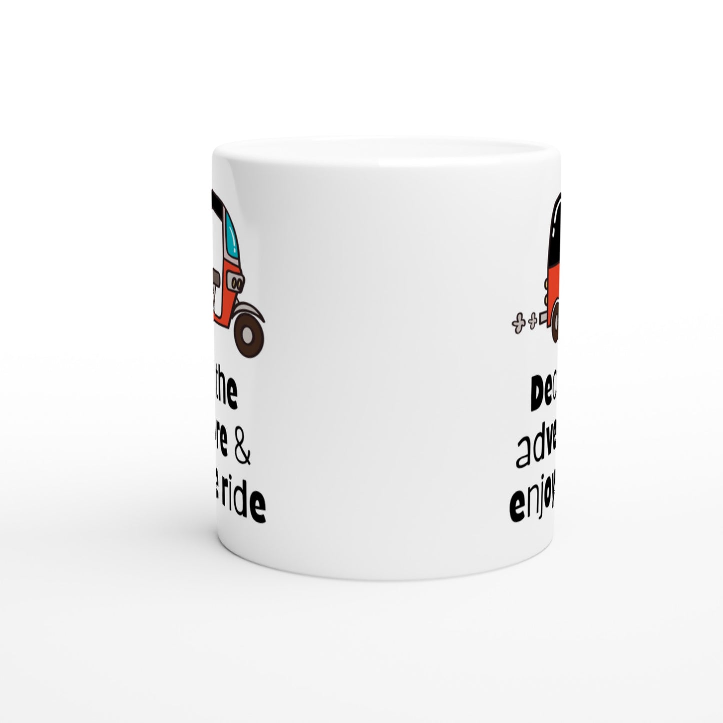 tuk tuk mug, side view.