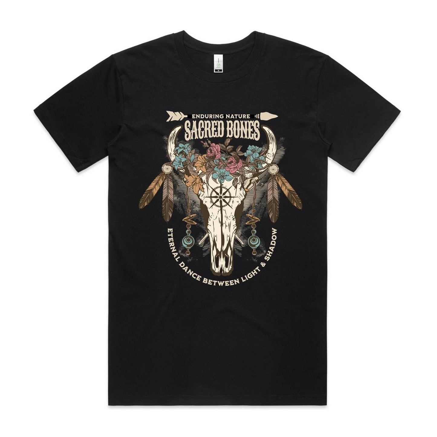 Sacred Bones, Cow Skull Tshirt, Organic Cotton Graphic Tee