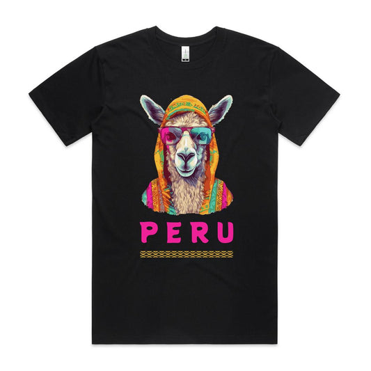 Peru T-shirt, llama graphic tee, organic cotton.