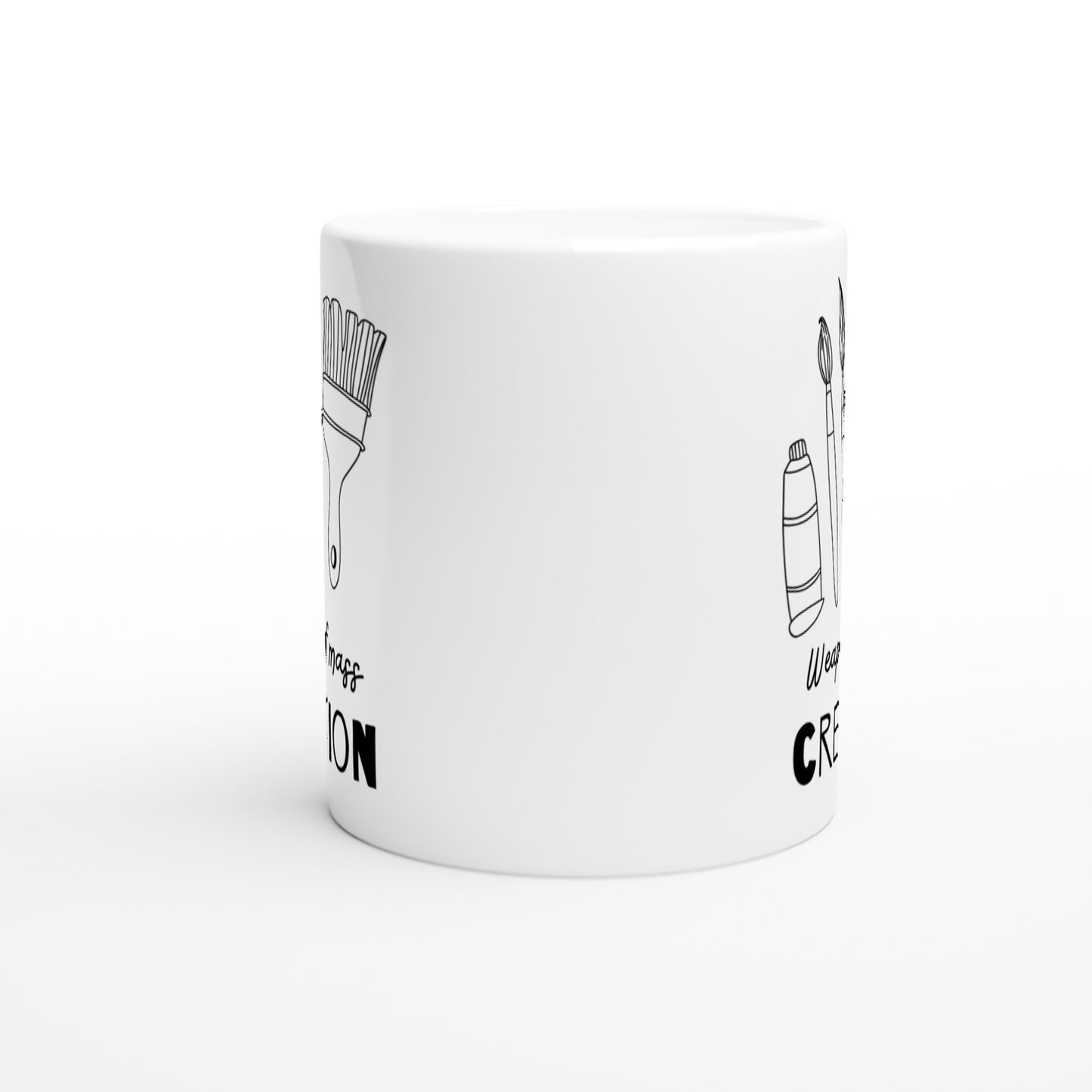 Mug for an artist, side view.