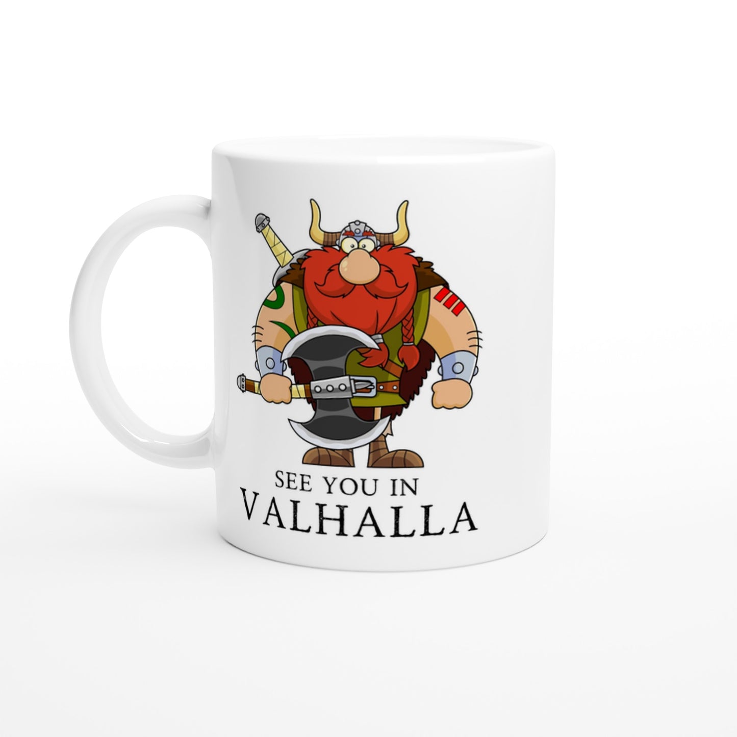 valhalla mug, viking gift, coffee cup.