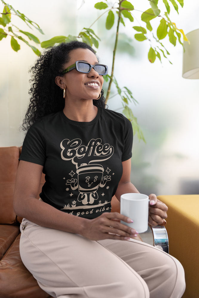 woman's graphic t-shirts, coffee & good vibes.