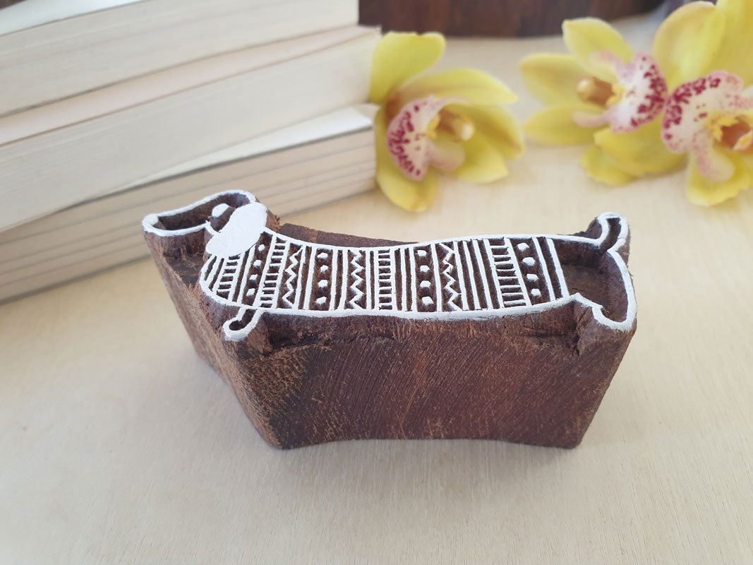 Dachshund dog stamp. Wood block printing stamps.