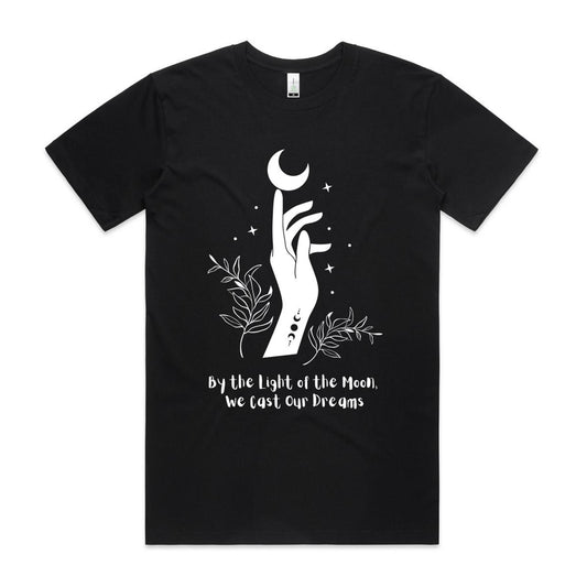 Boho-Witchy Moon Tshirt - By the Light of the Moon, We Cast Our Dreams.