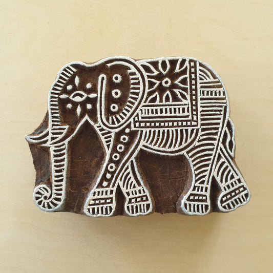 Elephant stamp. Wooden stamps, printing blocks.