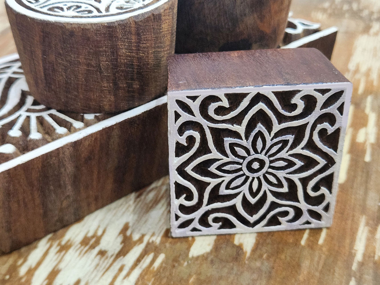 Pattern Printing Blocks, Wooden Stamps