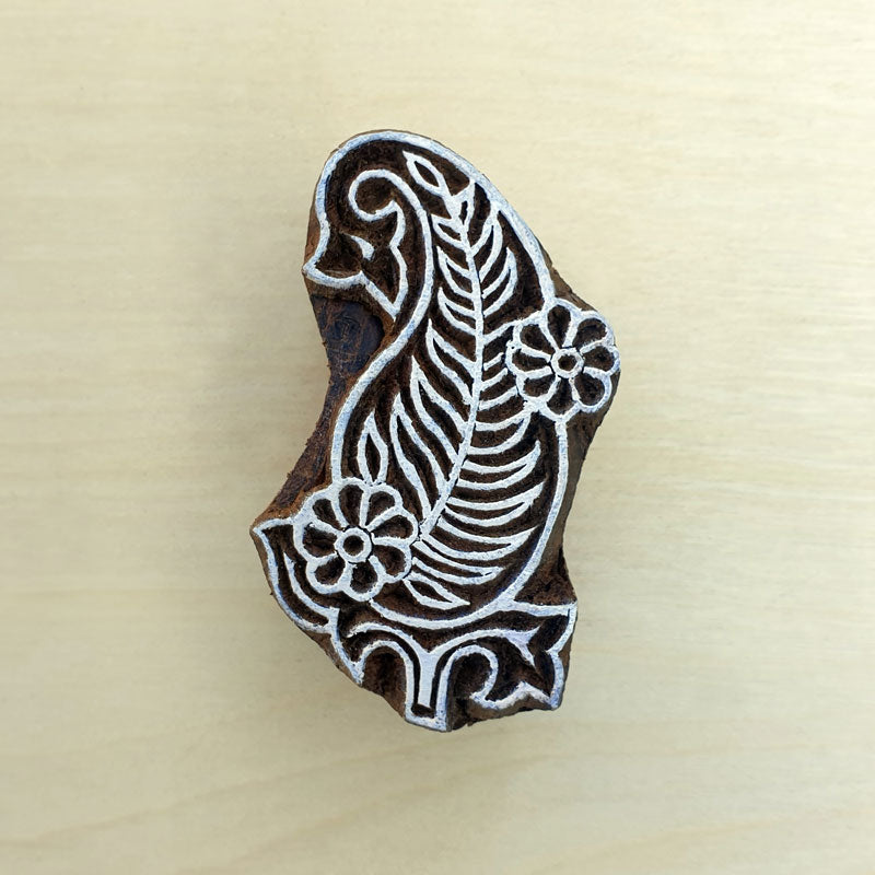 Paisley Leaf Stamp, Wood Block Stamps.