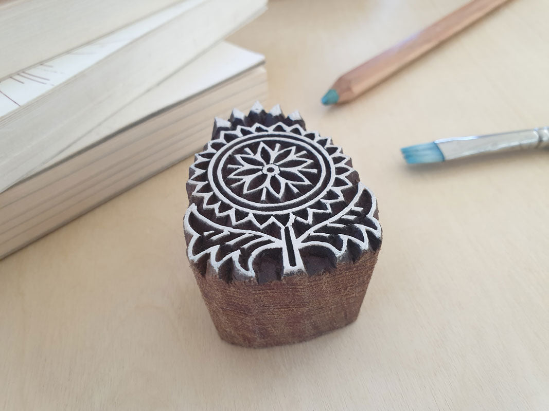 Flower Stamp, Indian wood block printing.