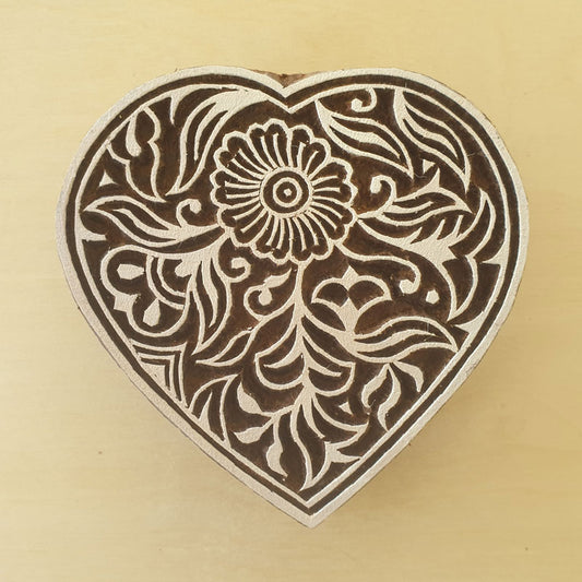 Heart Stamp, Wooden Printing Blocks