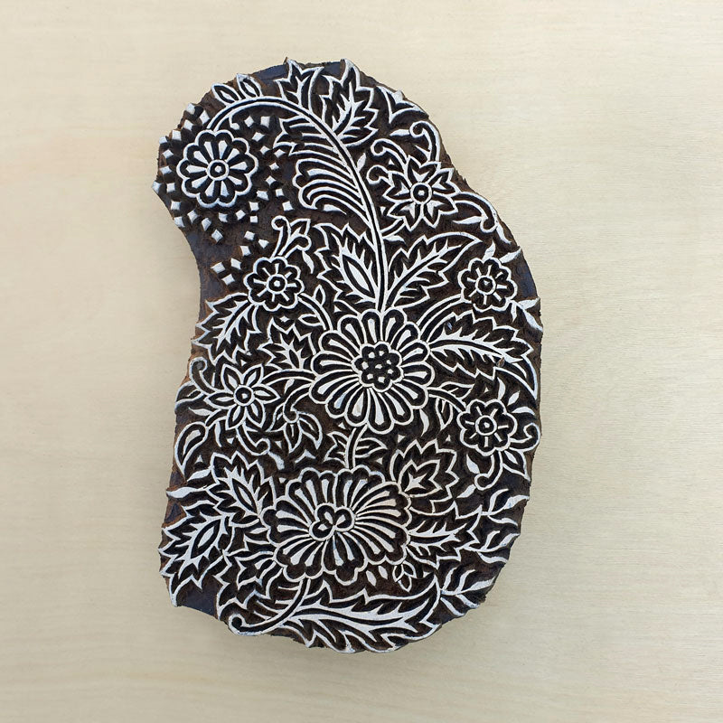 Large paisley stamp, wood block printing.