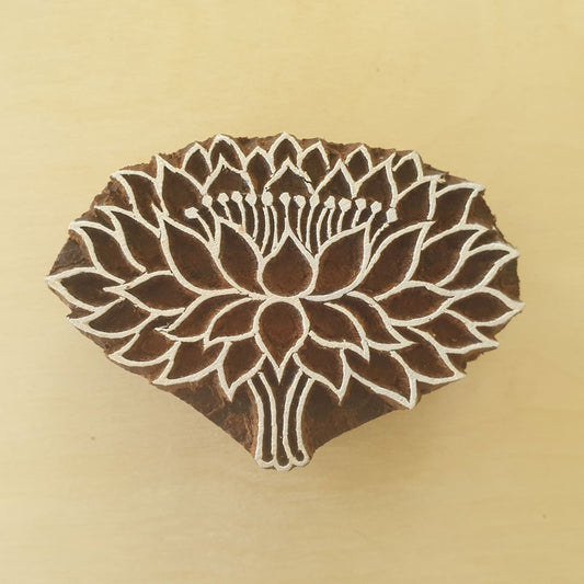 Lotus Flower Stamp, Wood Block Printing.