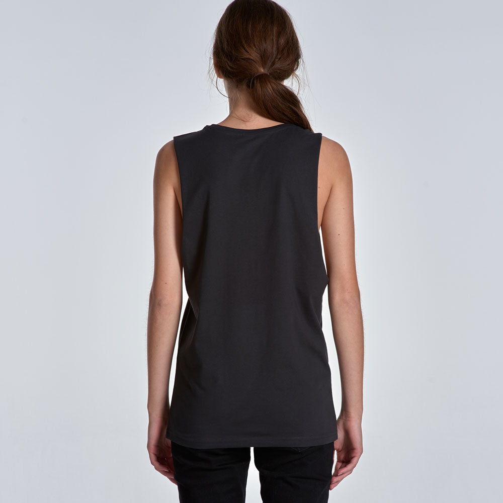 Muscle tank top, back view.