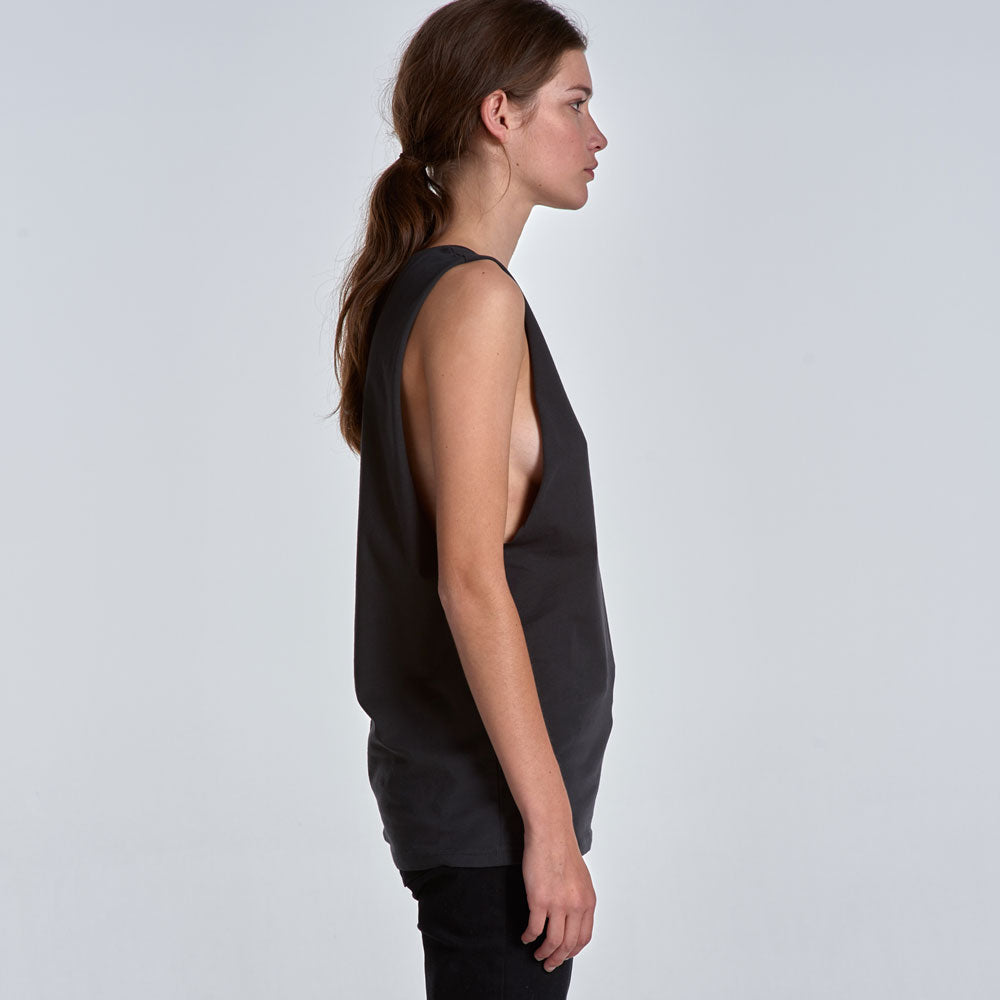 organic cotton muscle tee, side view