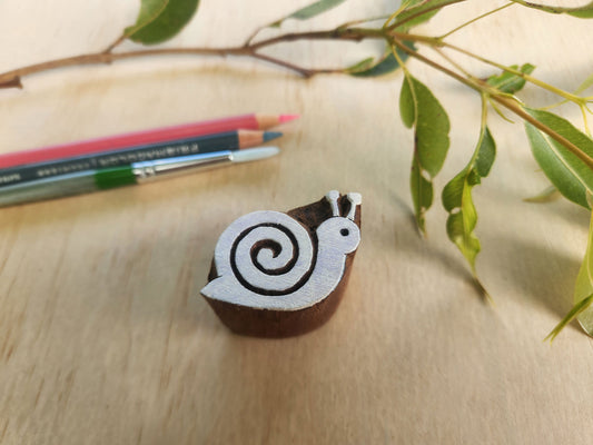 snail wood stamp.
