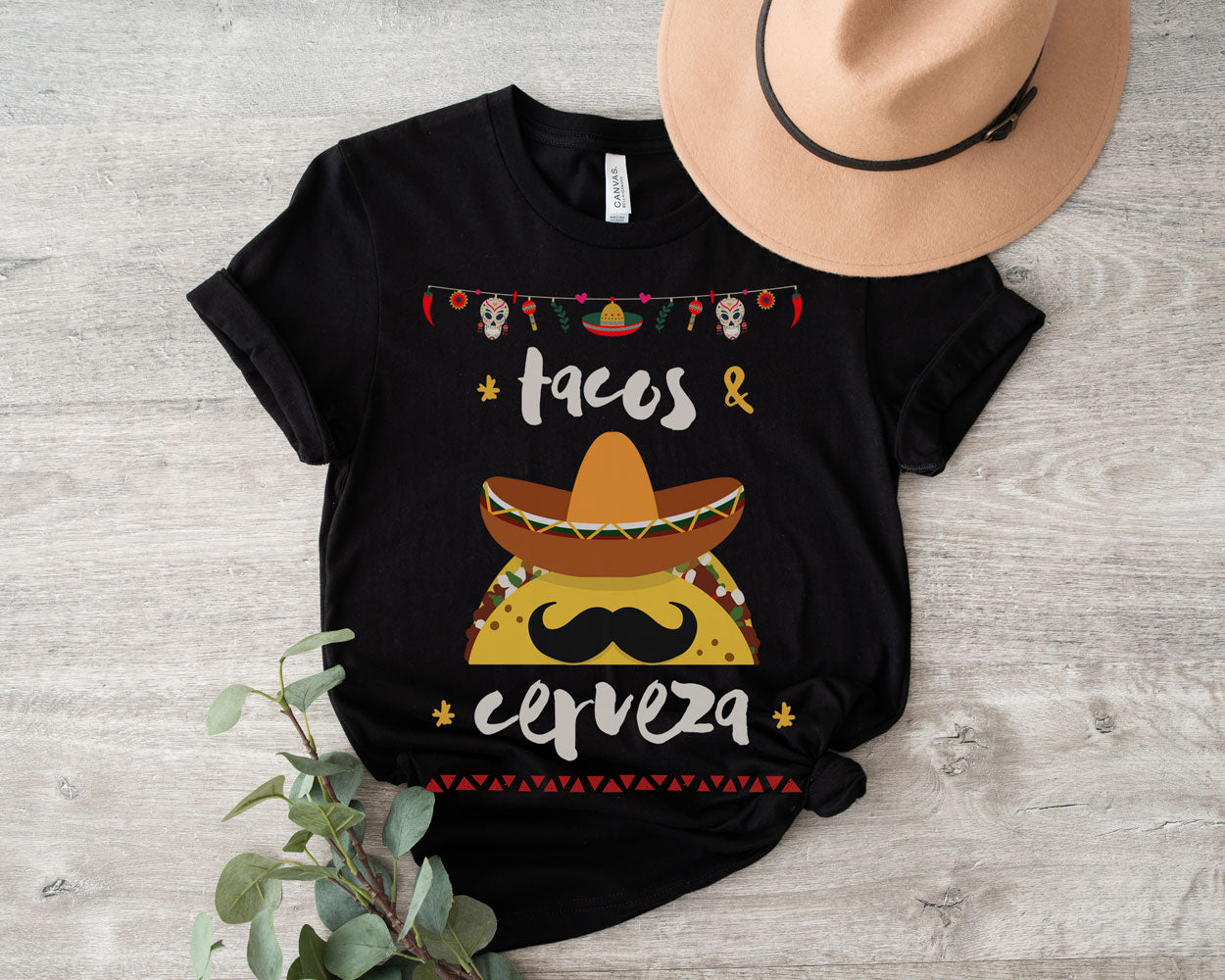 Fun Tacos & Cerveza, Graphic T-shirt, organic cotton.