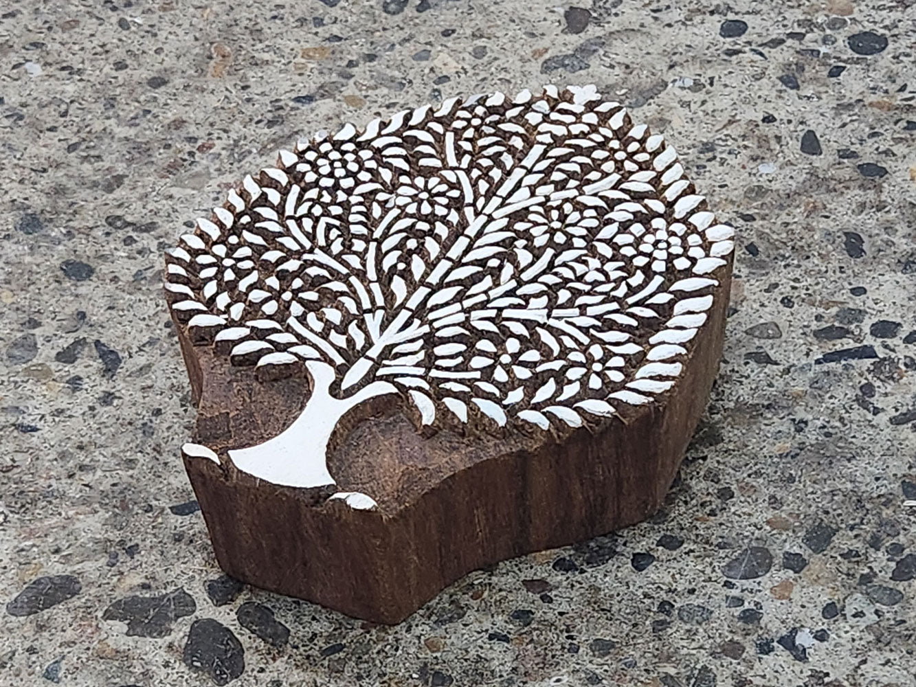 tree of life stamp - wood block