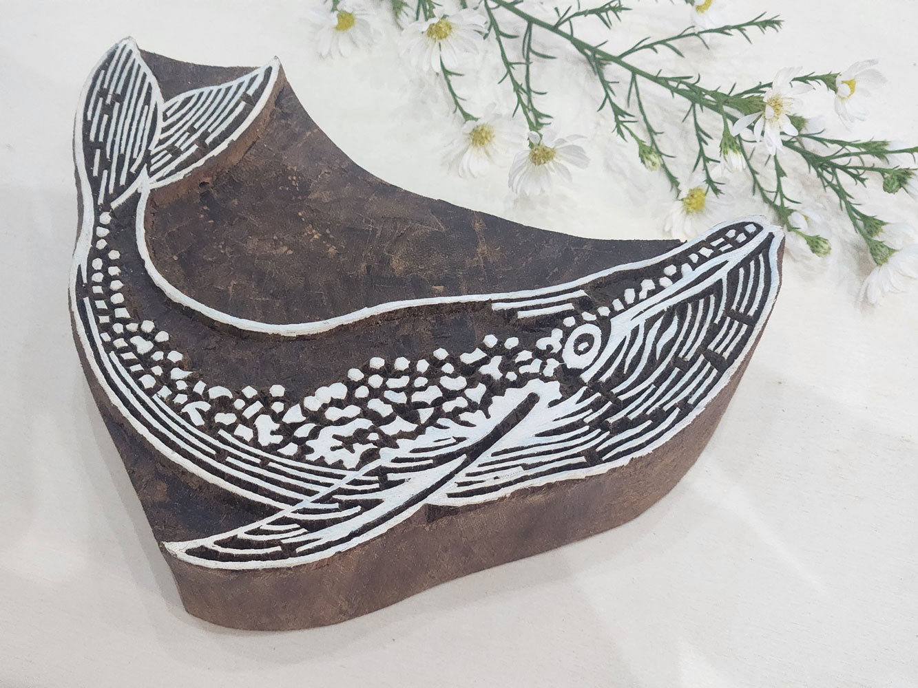 Whale Stamp, Wooden Printing Block, Large