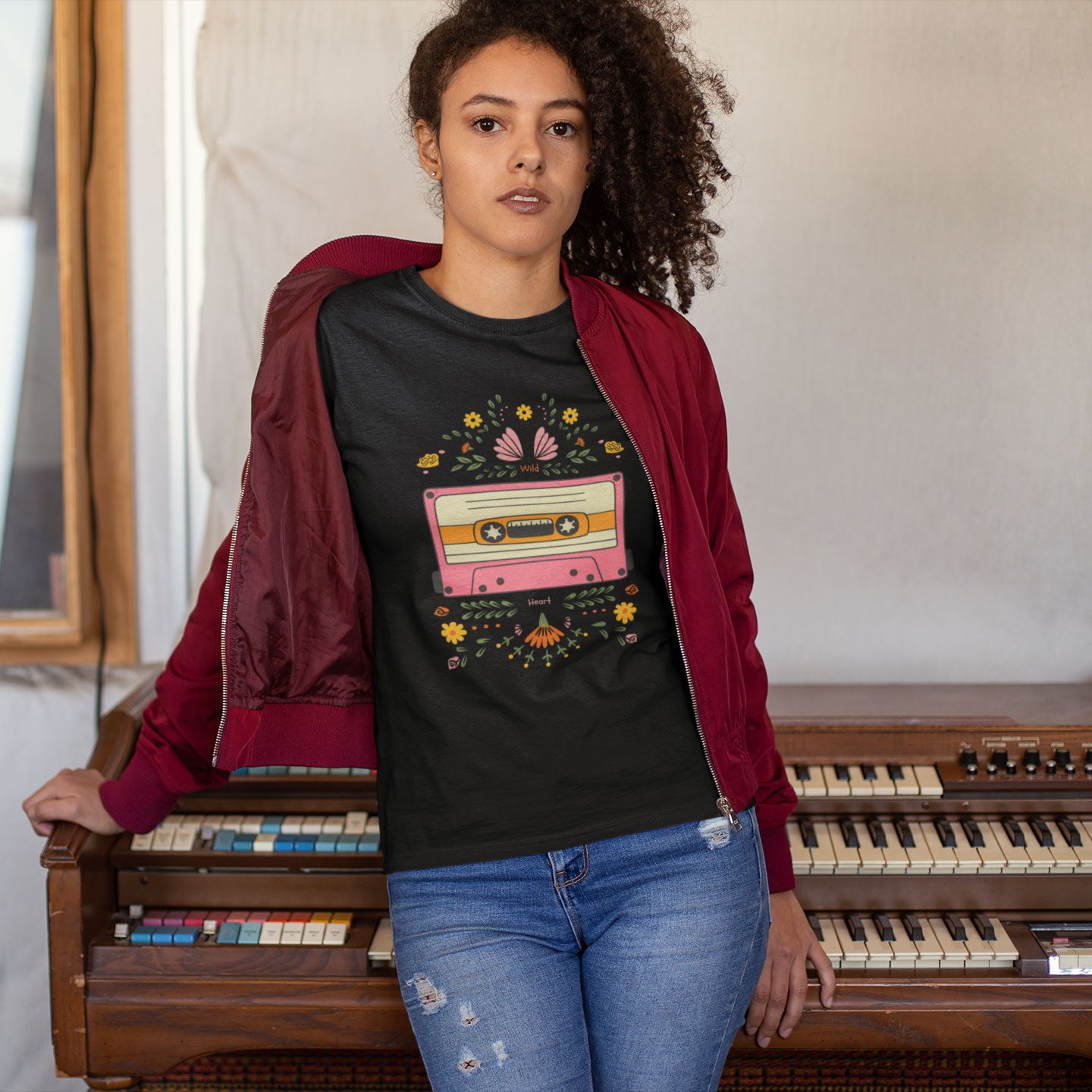 cassette tshirt ladies